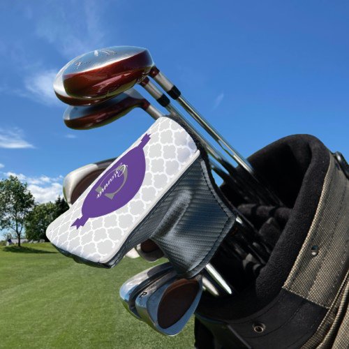 Purple Quatrefoil Personalized Golf Head Cover