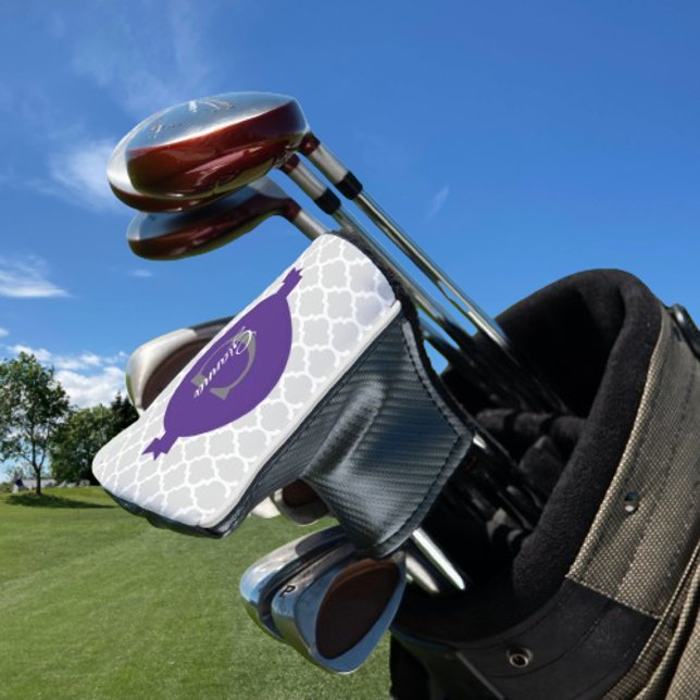 Purple Quatrefoil Personalized Golf Head Cover (Purple Quatrefoil Personalized Golf Head Cover)