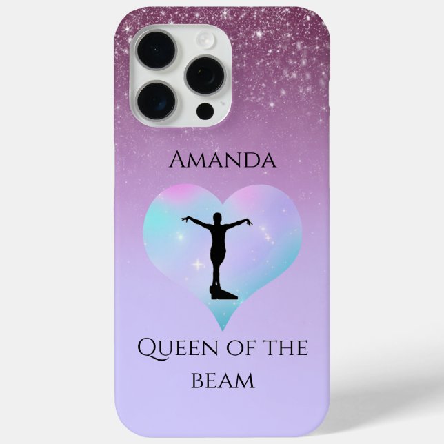 Purple Queen Of The Beam Gymnastics Personalized Case-Mate iPhone Case (Back)