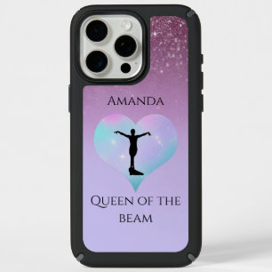 Purple Queen Of The Beam Gymnastics Personalized iPhone 15 Pro Max Case
