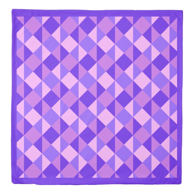 Purple Quilt Pattern | Queen Size Duvet Cover (Front)