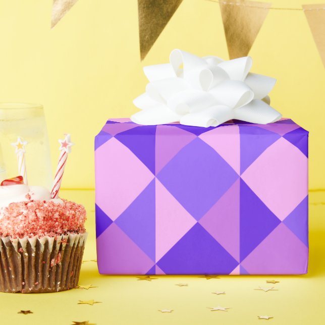 Purple quilt pattern wrapping paper (Birthday Party)