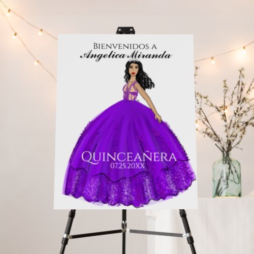 Purple Quinceaera Dress Welcome Sign