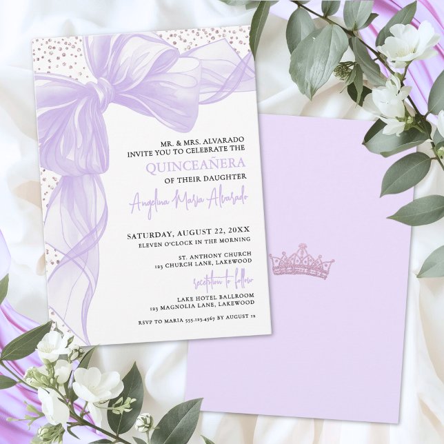 Purple Quinceanera Invitation (Purple Quinceanera Invitation
)