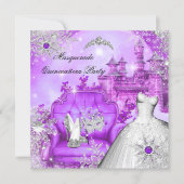 Purple Quinceanera Masquerade Magical Princess Invitation (Front)