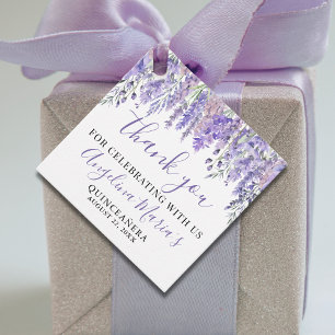 Purple Quinceanera Thank You Favor Tags