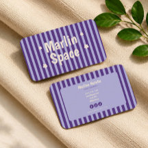 Purple quirky striped business card