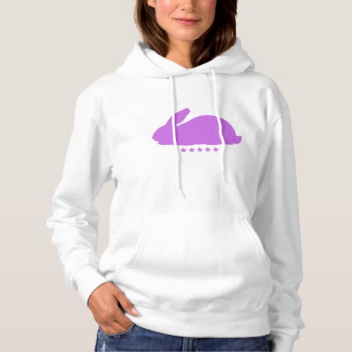 Purple Rabbit with Stars  Hoodie