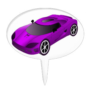 Purple Race Car Cake Topper