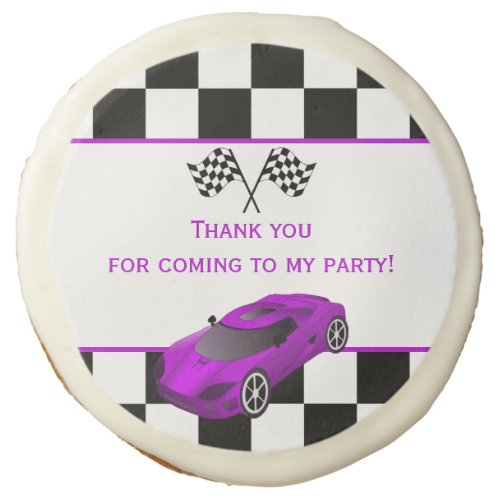 Purple Race Car  Kids Birthday Party Favor Sugar Cookie