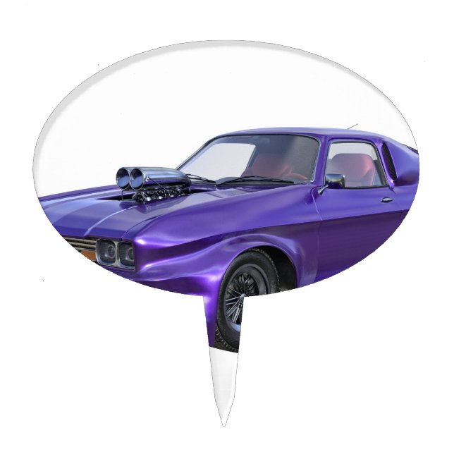 Purple Racing Car Cake Topper (Front)