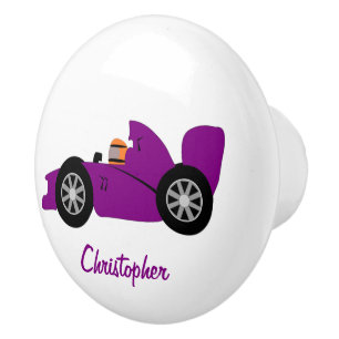 Purple Racing Car Design Ceramic Knob