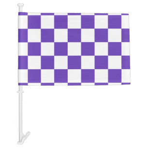 Purple Racing Checkered Flag Display Customizable