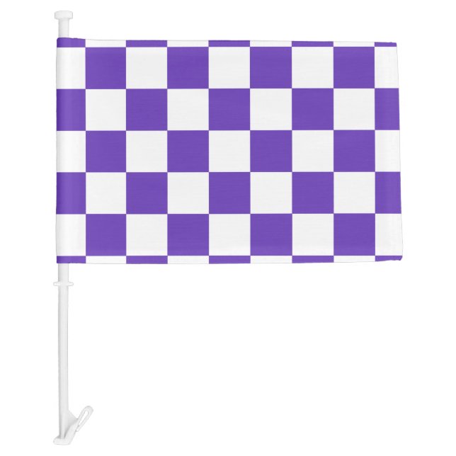 Purple Racing Checkered Flag Display Customizable (Front)