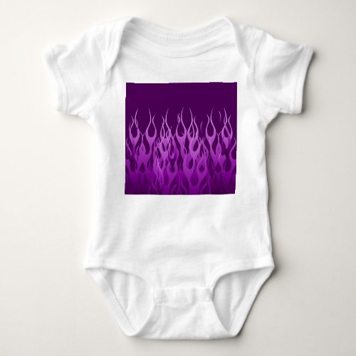 Purple Racing Flames Baby Bodysuit