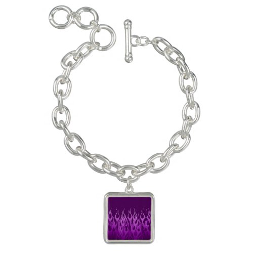 Purple Racing Flames Bracelet