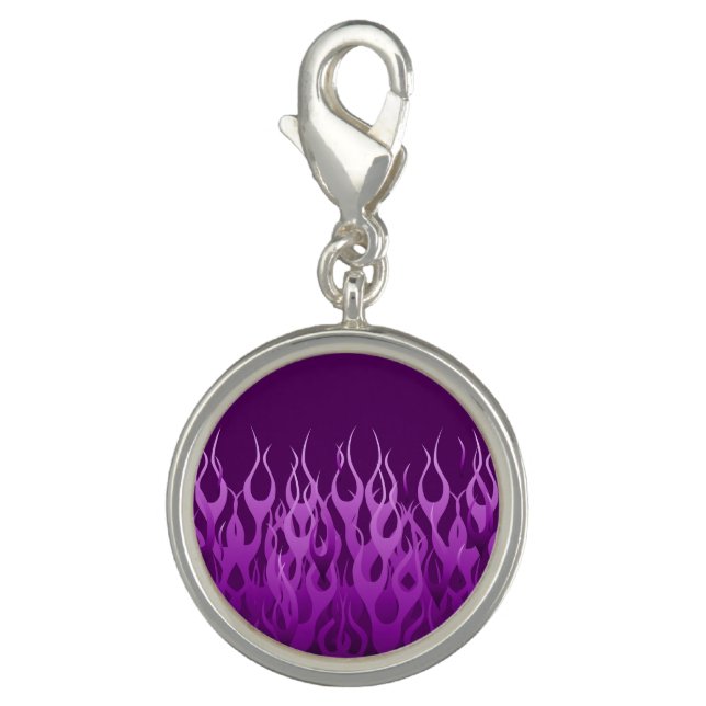 Purple Racing Flames Charm (Front)