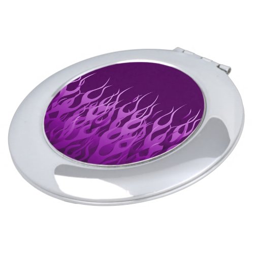 Purple Racing Flames Compact Mirror