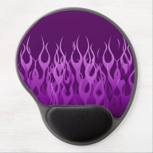 Purple Racing Flames Gel Mouse Pad