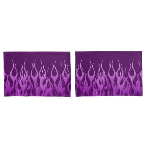 Purple Racing Flames on Fire Pillow Case