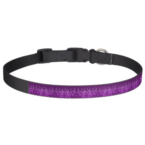 Purple Racing Flames Pet Collar