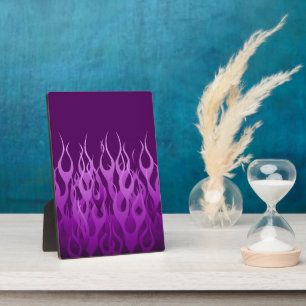 Purple Racing Flames Plaque