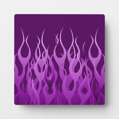 Purple Racing Flames Plaque