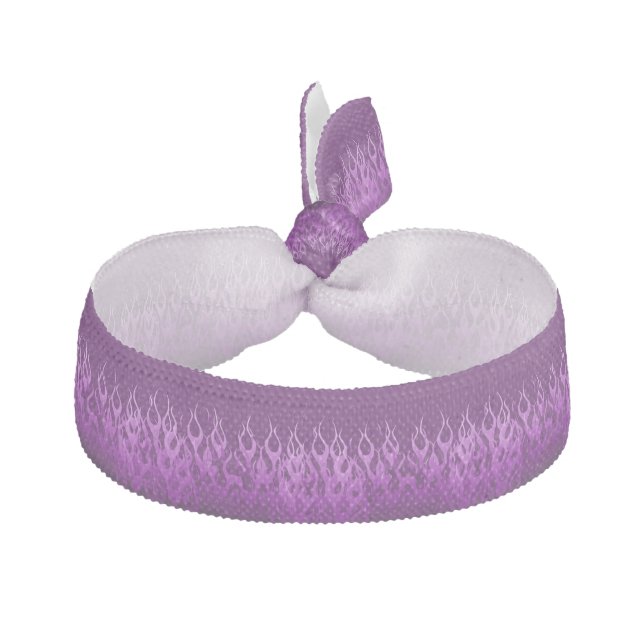Purple Racing Flames Ribbon Hair Tie (Front)