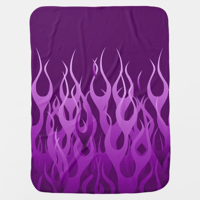 Purple Racing Flames Swaddle Blanket (Front)