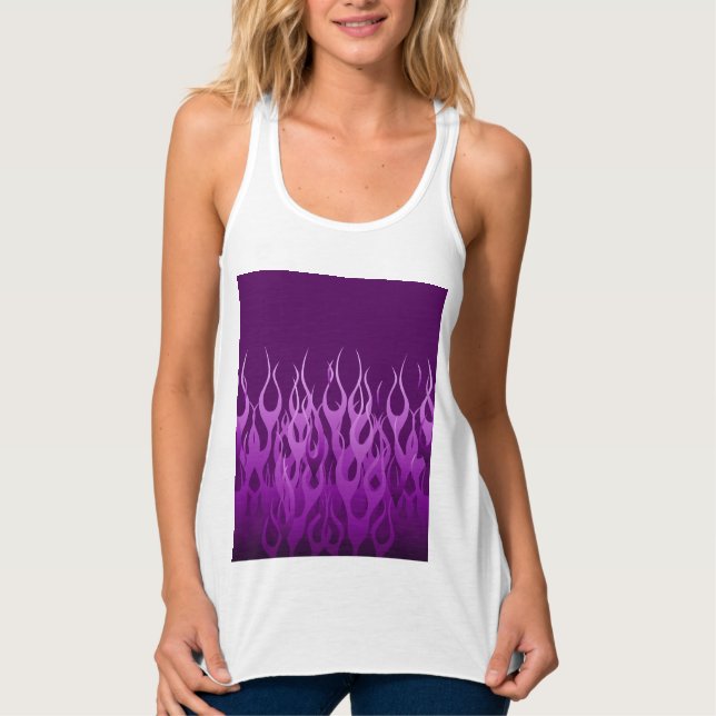 Purple Racing Flames Tank Top (Front)