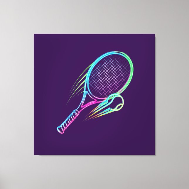 Purple Racket Canvas Wall Art (Front)