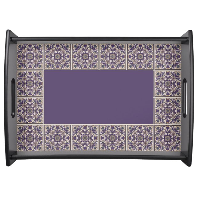 Purple Radial Tiled Design Serving Tray (Front)