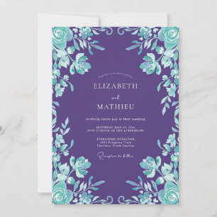Purple Radiant Bohemian Wedding Invitation