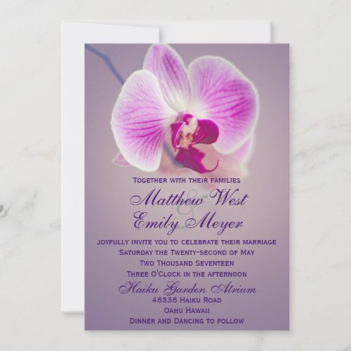 Purple Radiant Orchid Wedding Invitation