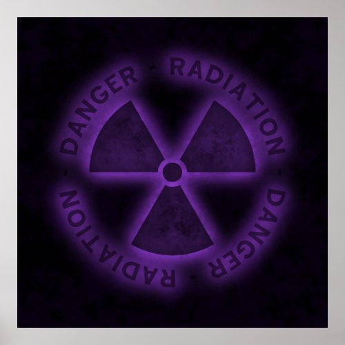 Purple Radiation Symbol Poster