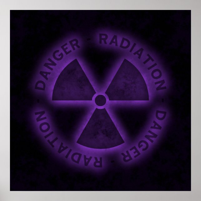 Purple Radiation Symbol Poster (Front)