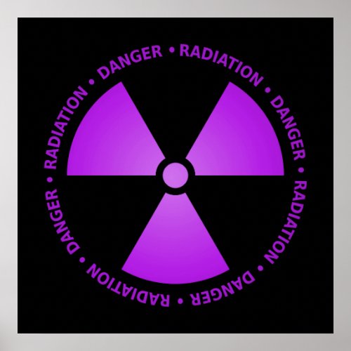 Purple Radiation Symbol Poster