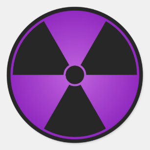 Purple Radiation Symbol Sticker