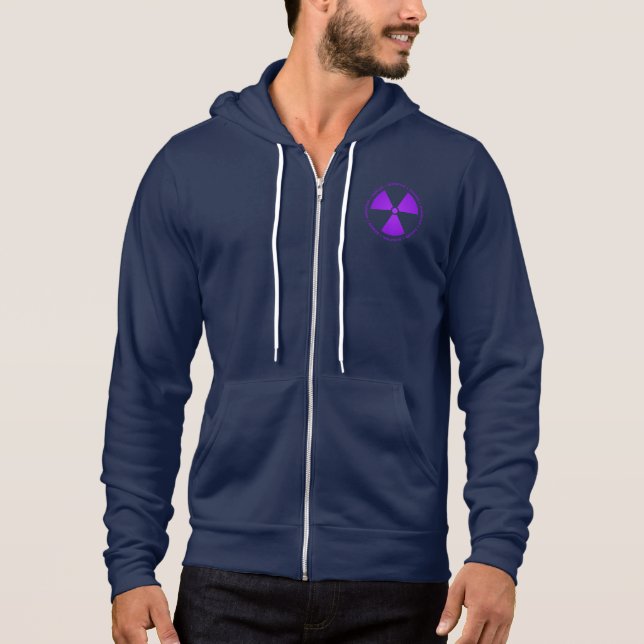 Purple Radiation Warning T-Shirt Hoodie (Front)