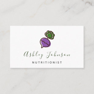 Purple Radish Beats Logo Nutritionist Dietician Business Card