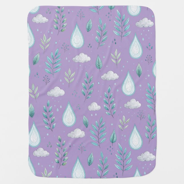 Purple Rain Cloud Baby Blanket – Soft & Cozy (Front)