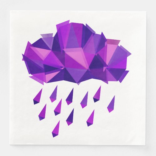 Purple Rain Contemporary Geometry Paper Dinner Napkins