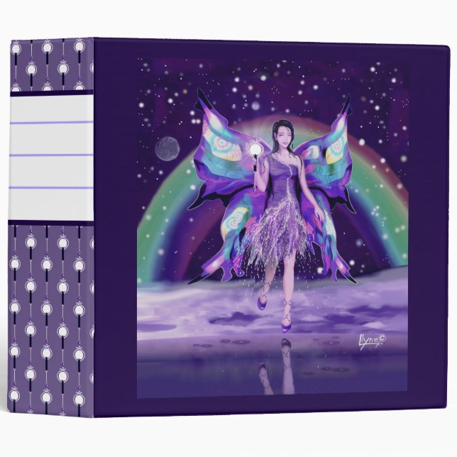 Purple Rain fairy 3 Ring Binder (Front/Spine)