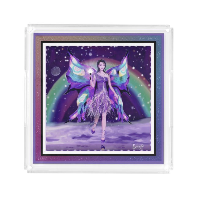 Purple Rain fairy Acrylic Tray (Front)
