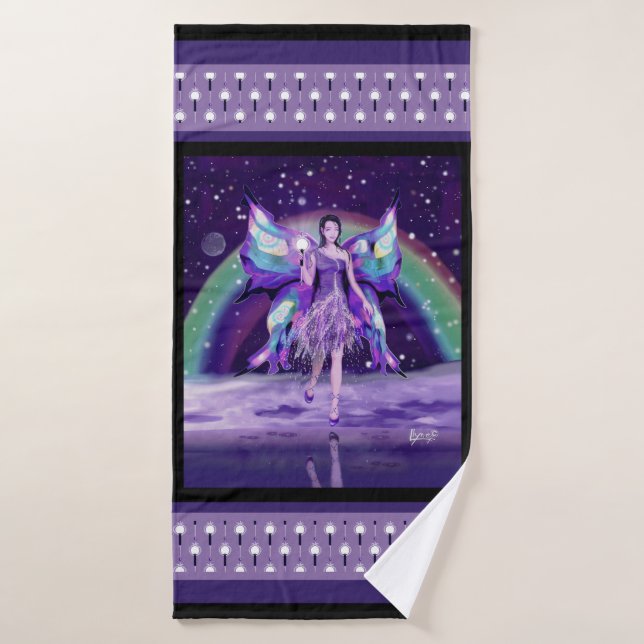 Purple Rain fairy Bath Towel (Bath Towel)