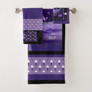 Purple Rain fairy Bath Towel Set