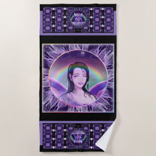 Purple Rain fairy Beach Towel