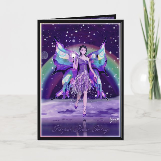 Purple rain fairy blank card (Front)