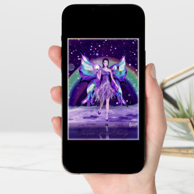 Purple rain fairy blank card (Front Digital)