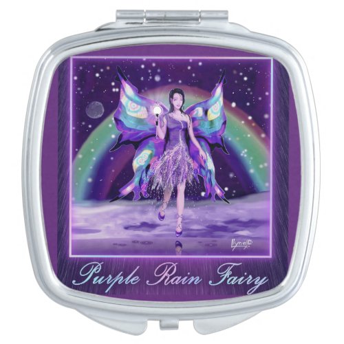 Purple Rain fairy Compact Mirror